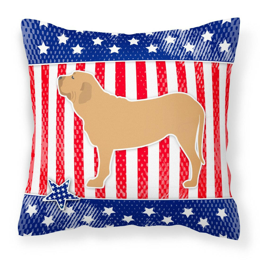 USA Patriotic Fila Brasileiro Fabric Decorative Pillow BB3379PW1818 by Caroline's Treasures