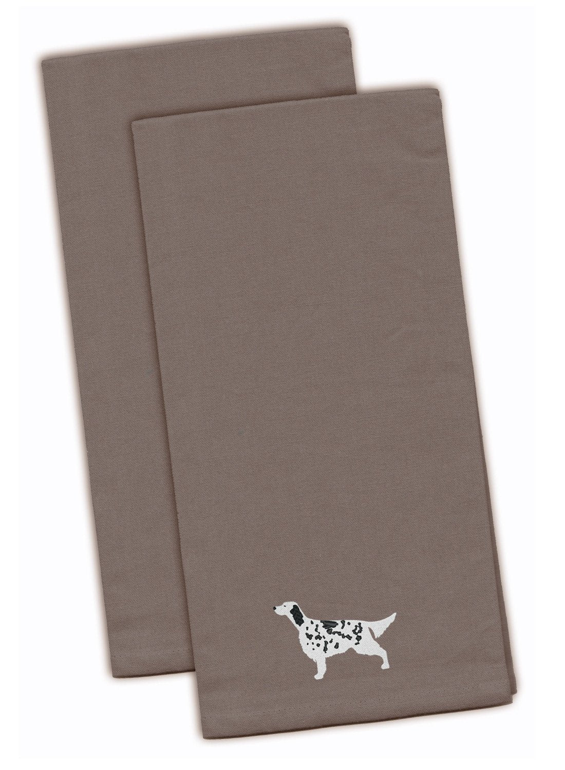 English Setter Gray Embroidered Kitchen Towel Set of 2 BB3381GYTWE by Caroline's Treasures