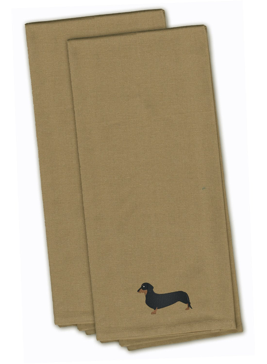 Dachshund Tan Embroidered Kitchen Towel Set of 2 BB3382TNTWE by Caroline&#39;s Treasures