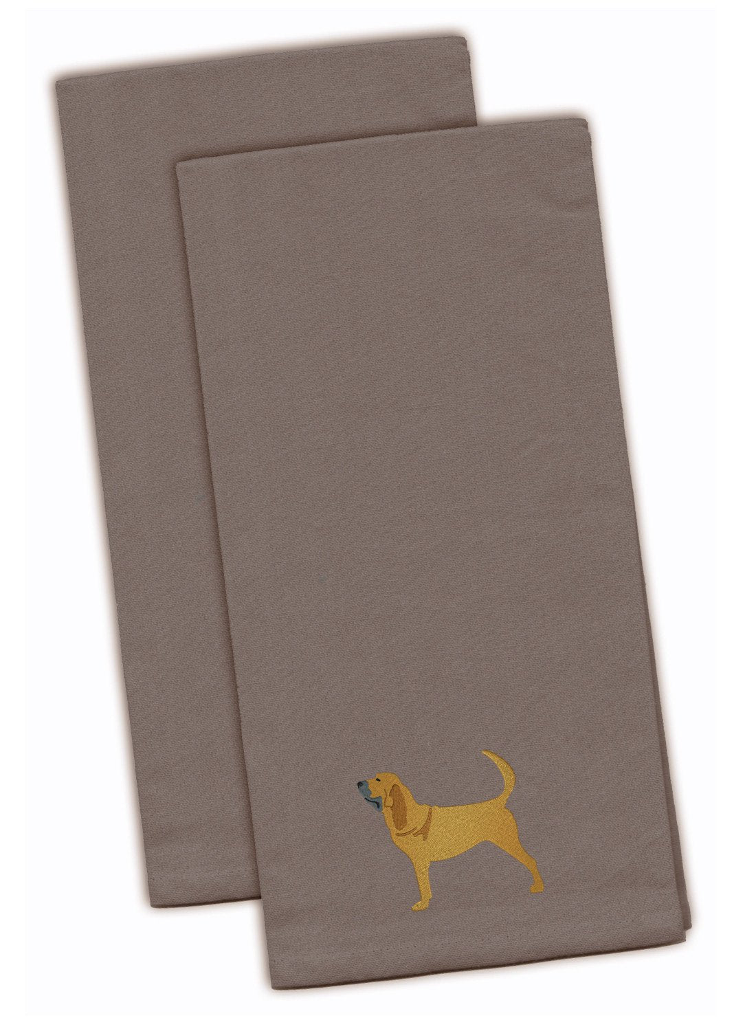 Bloodhound Gray Embroidered Kitchen Towel Set of 2 BB3384GYTWE by Caroline&#39;s Treasures