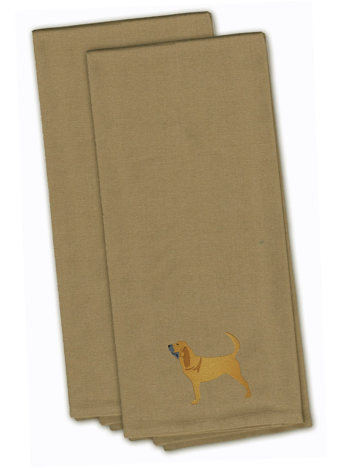 Bloodhound Tan Embroidered Kitchen Towel Set of 2 BB3384TNTWE by Caroline&#39;s Treasures