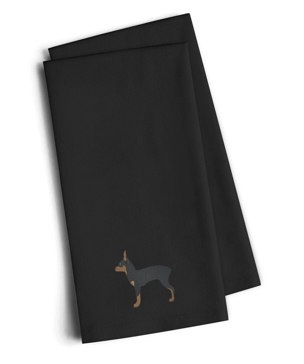 Toy Fox Terrier Black Embroidered Kitchen Towel Set of 2 BB3387BKTWE by Caroline&#39;s Treasures