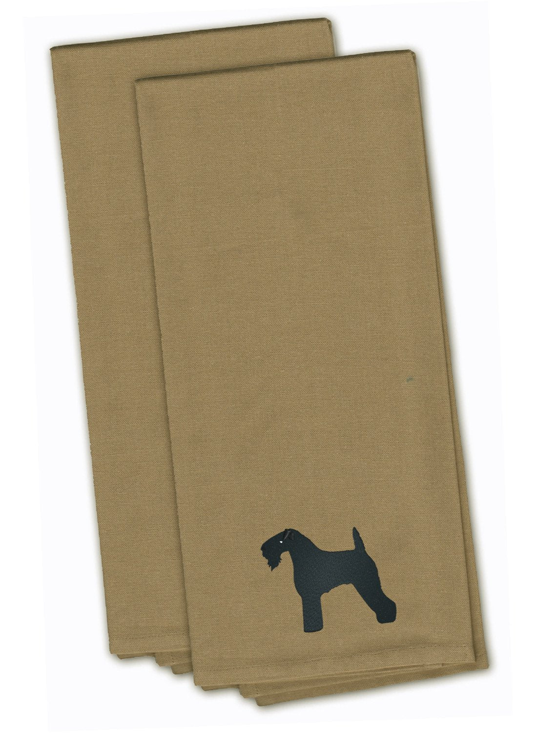 Kerry Blue Terrier Tan Embroidered Kitchen Towel Set of 2 BB3392TNTWE by Caroline&#39;s Treasures