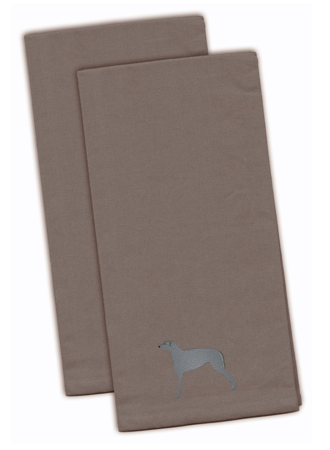 Scottish Deerhound Gray Embroidered Kitchen Towel Set of 2 BB3396GYTWE by Caroline&#39;s Treasures