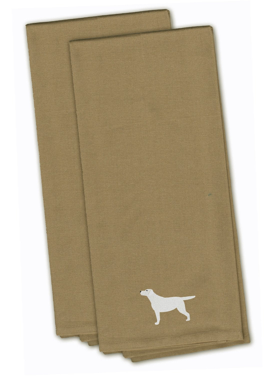 Yellow Labrador Retriever Tan Embroidered Kitchen Towel Set of 2 BB3397TNTWE by Caroline&#39;s Treasures