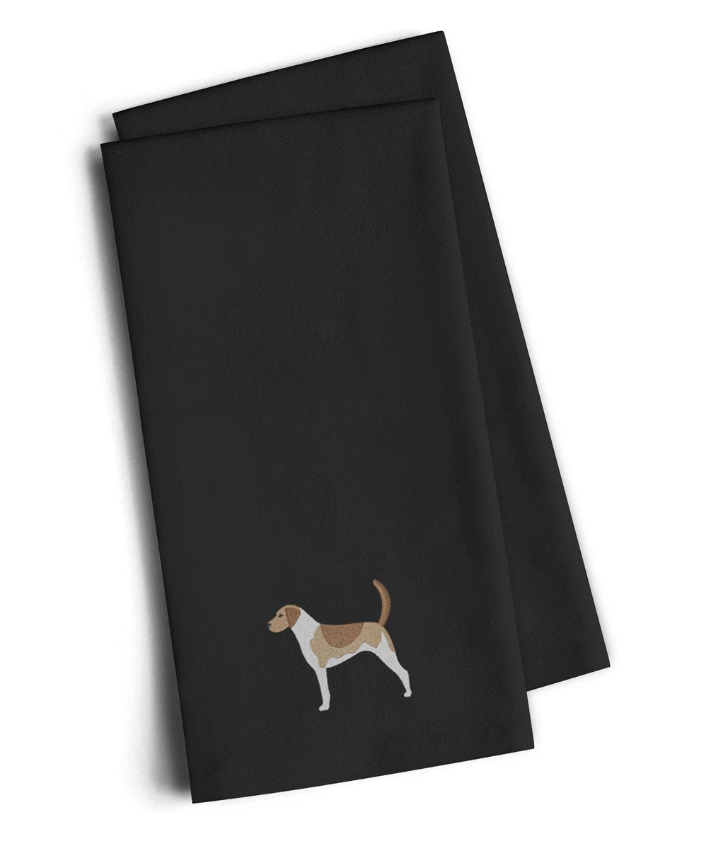 American Foxhound Black Embroidered Kitchen Towel Set of 2 BB3398BKTWE by Caroline&#39;s Treasures