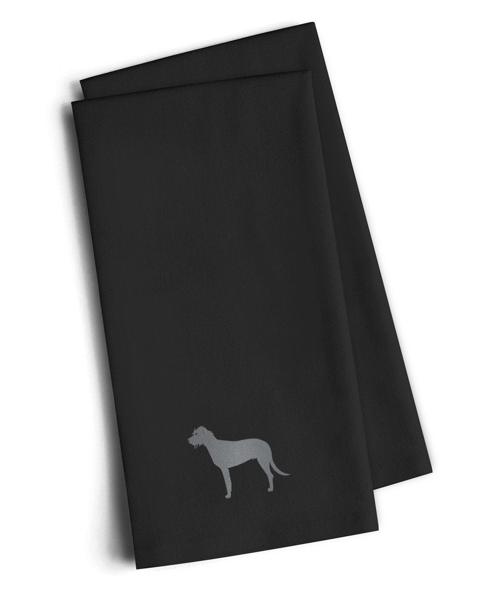 Irish Wolfhound Black Embroidered Kitchen Towel Set of 2 BB3403BKTWE by Caroline&#39;s Treasures