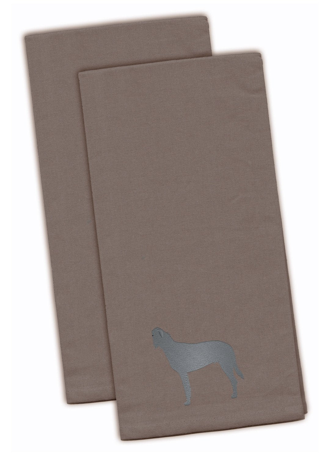 Irish Wolfhound Gray Embroidered Kitchen Towel Set of 2 BB3403GYTWE by Caroline&#39;s Treasures