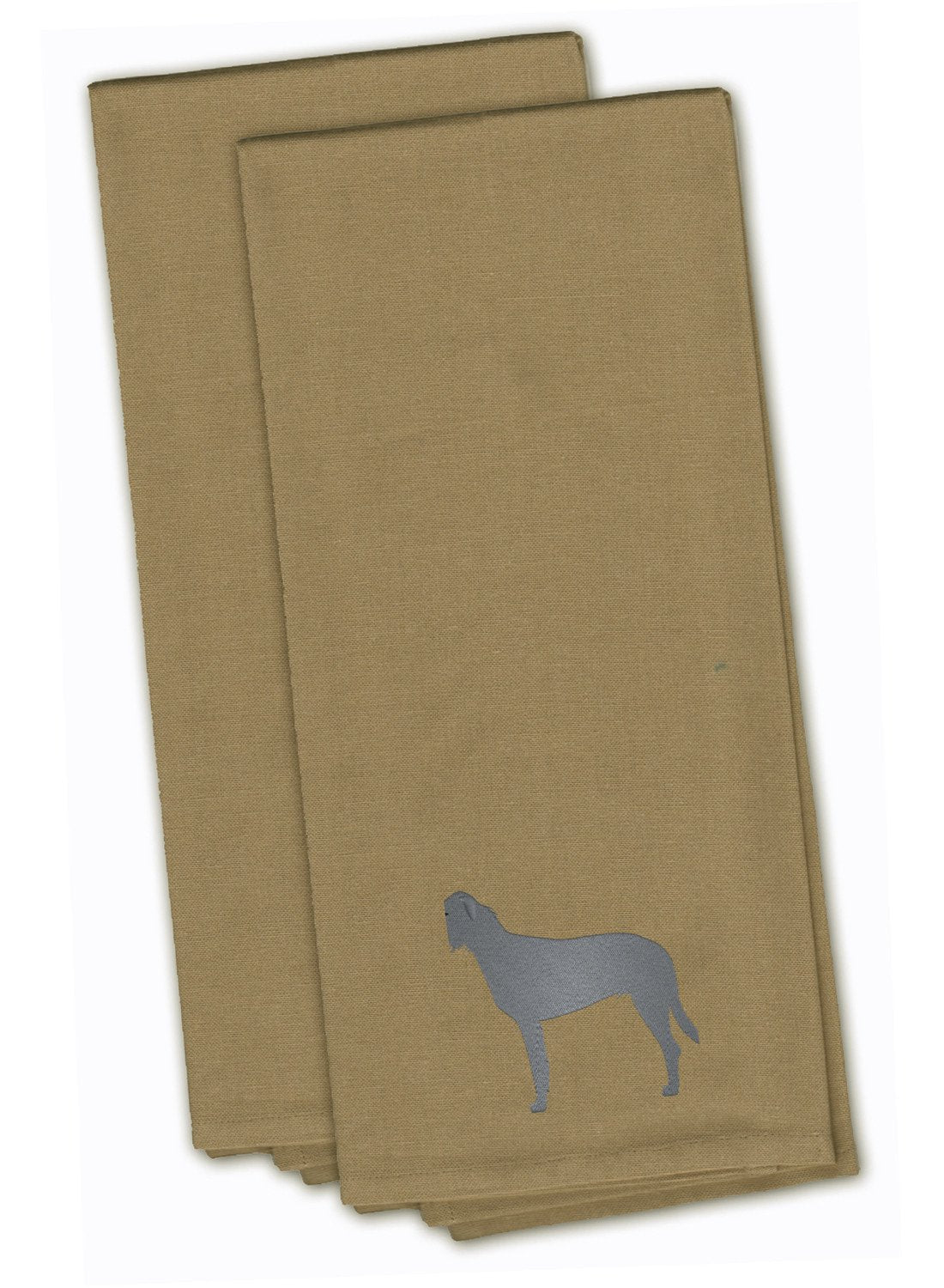 Irish Wolfhound Tan Embroidered Kitchen Towel Set of 2 BB3403TNTWE by Caroline&#39;s Treasures