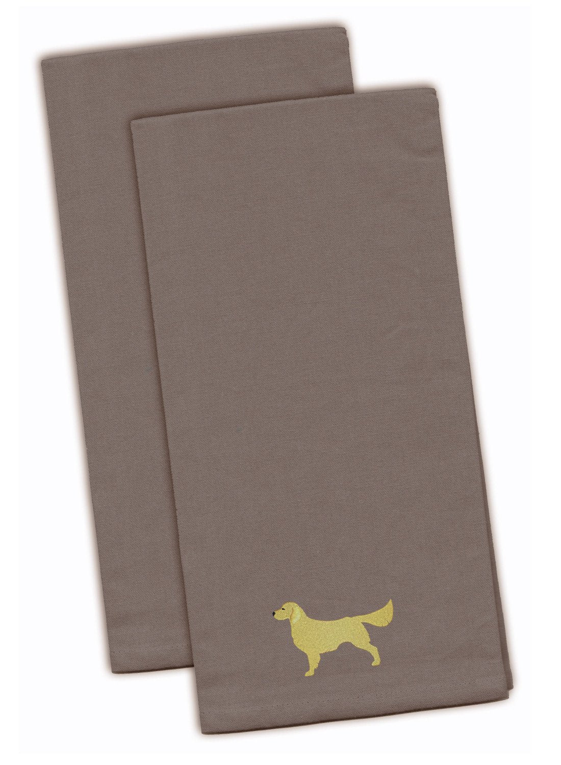 Golden Retriever Gray Embroidered Kitchen Towel Set of 2 BB3404GYTWE by Caroline&#39;s Treasures