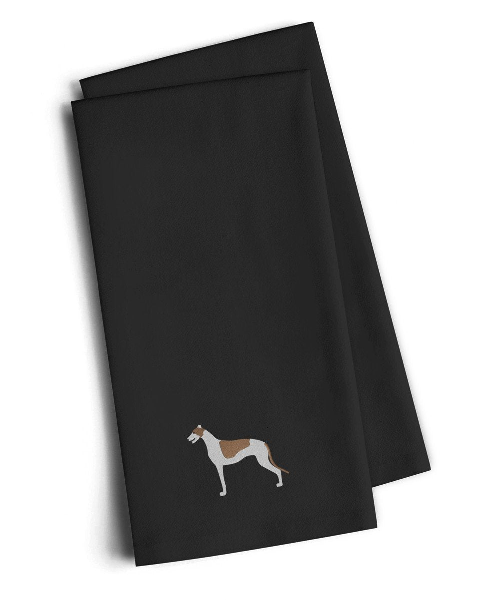 Greyhound Black Embroidered Kitchen Towel Set of 2 BB3405BKTWE by Caroline&#39;s Treasures