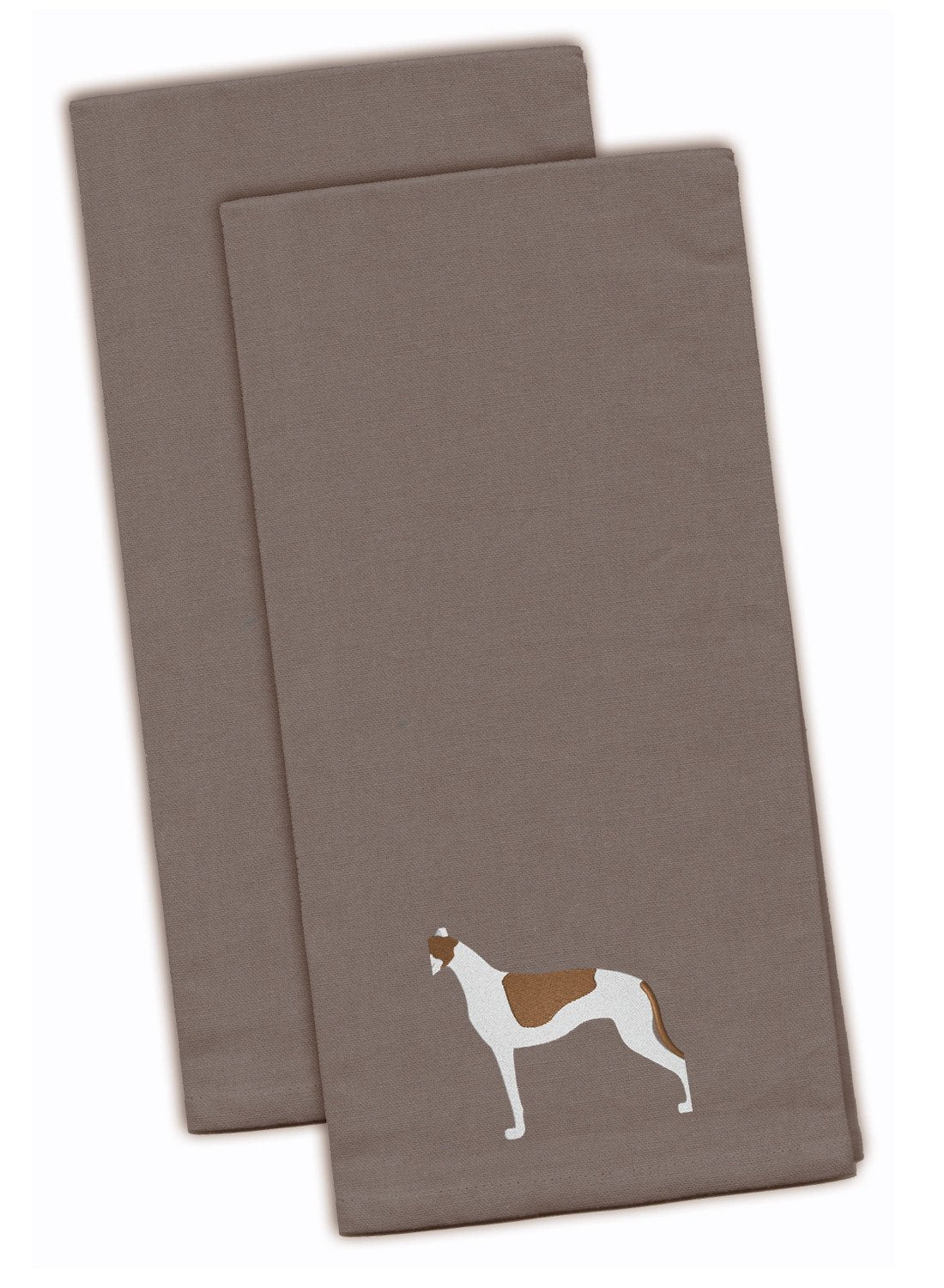 Greyhound Gray Embroidered Kitchen Towel Set of 2 BB3405GYTWE by Caroline&#39;s Treasures