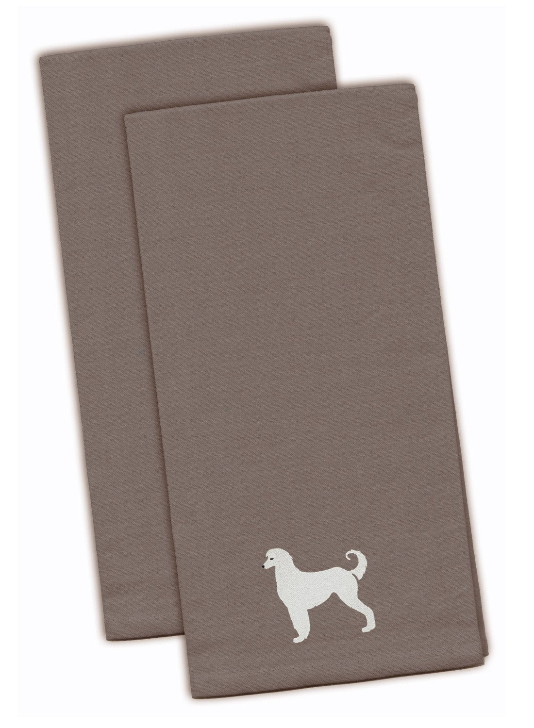 Afghan Hound Gray Embroidered Kitchen Towel Set of 2 BB3406GYTWE by Caroline&#39;s Treasures