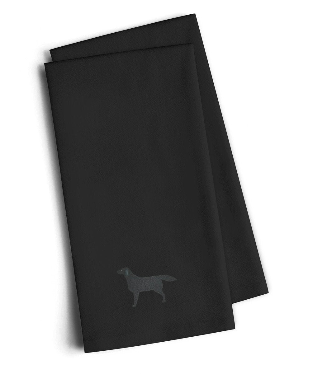 Black Labrador Retriever Black Embroidered Kitchen Towel Set of 2 BB3408BKTWE by Caroline&#39;s Treasures