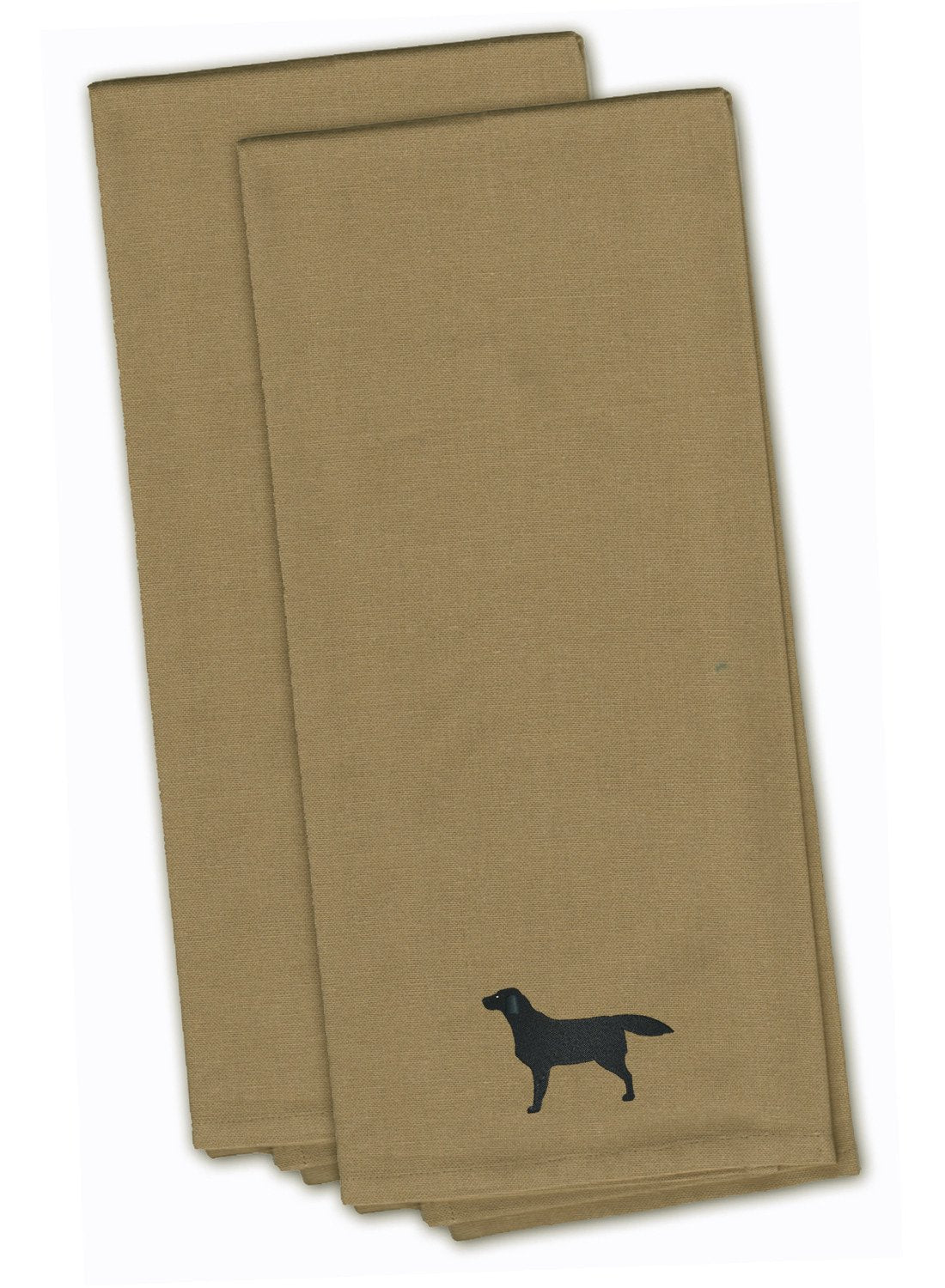 Black Labrador Retriever Tan Embroidered Kitchen Towel Set of 2 BB3408TNTWE by Caroline&#39;s Treasures