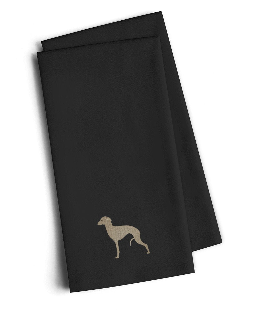 Italian Greyhound Black Embroidered Kitchen Towel Set of 2 BB3414BKTWE by Caroline&#39;s Treasures