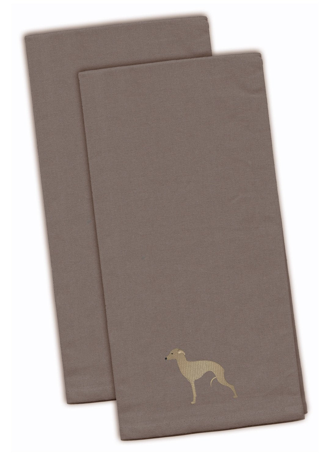Italian Greyhound Gray Embroidered Kitchen Towel Set of 2 BB3414GYTWE by Caroline&#39;s Treasures