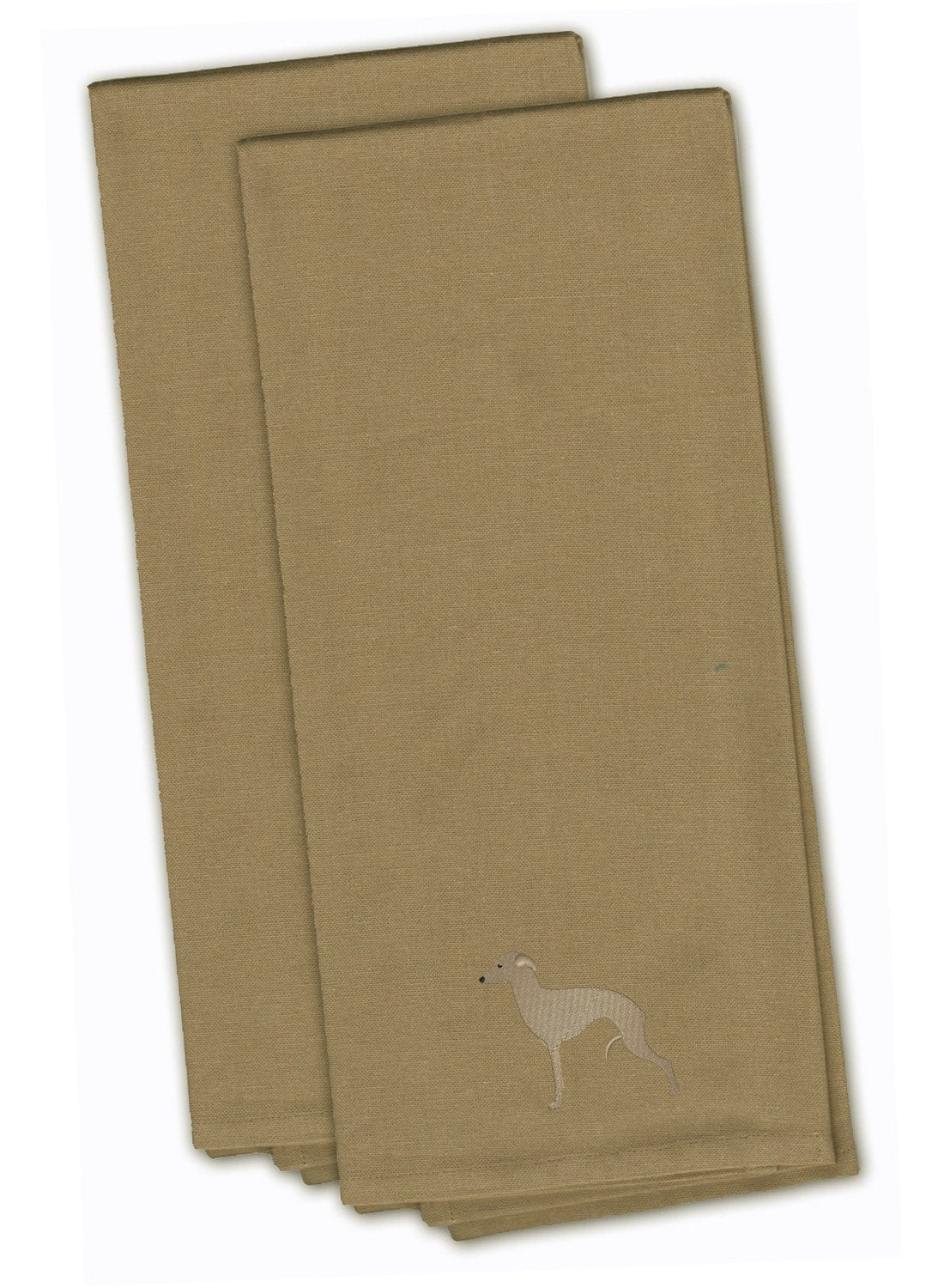 Italian Greyhound Tan Embroidered Kitchen Towel Set of 2 BB3414TNTWE by Caroline&#39;s Treasures