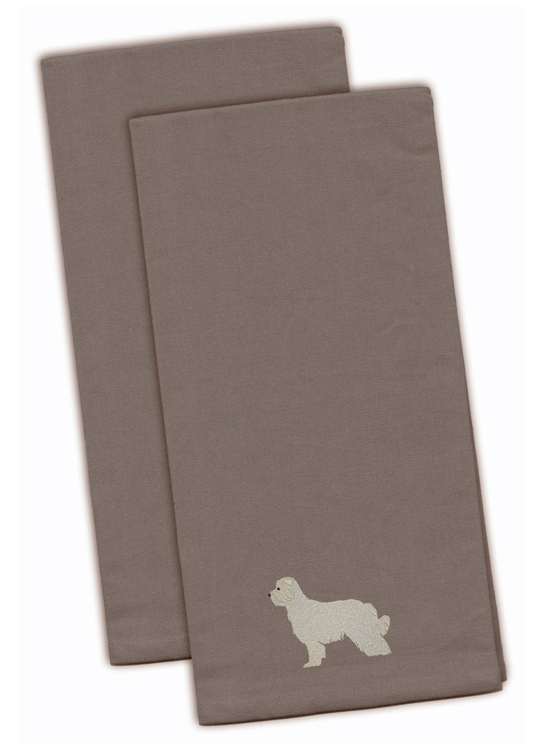Pyrenean Shepherd Gray Embroidered Kitchen Towel Set of 2 BB3418GYTWE by Caroline&#39;s Treasures