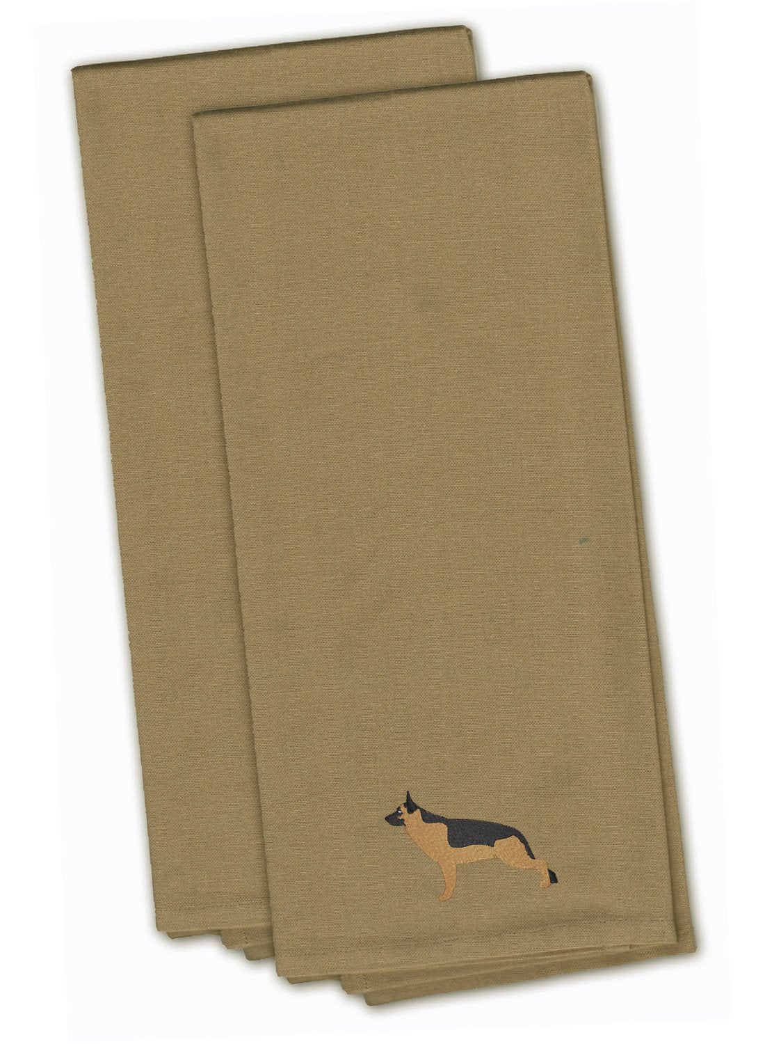 German Shepherd Tan Embroidered Kitchen Towel Set of 2 BB3424TNTWE by Caroline's Treasures