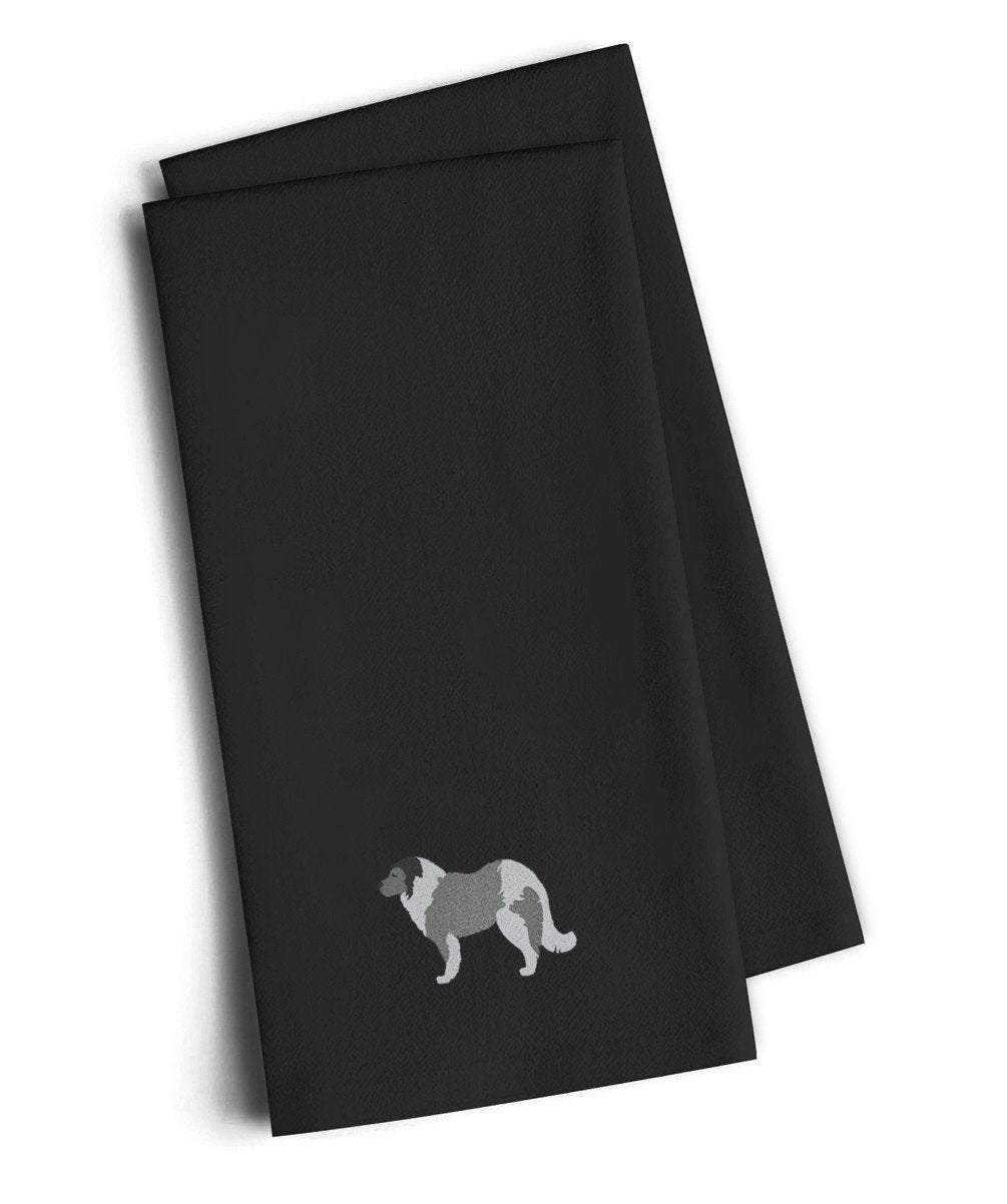 Caucasian Shepherd Dog Black Embroidered Kitchen Towel Set of 2 BB3425BKTWE by Caroline&#39;s Treasures