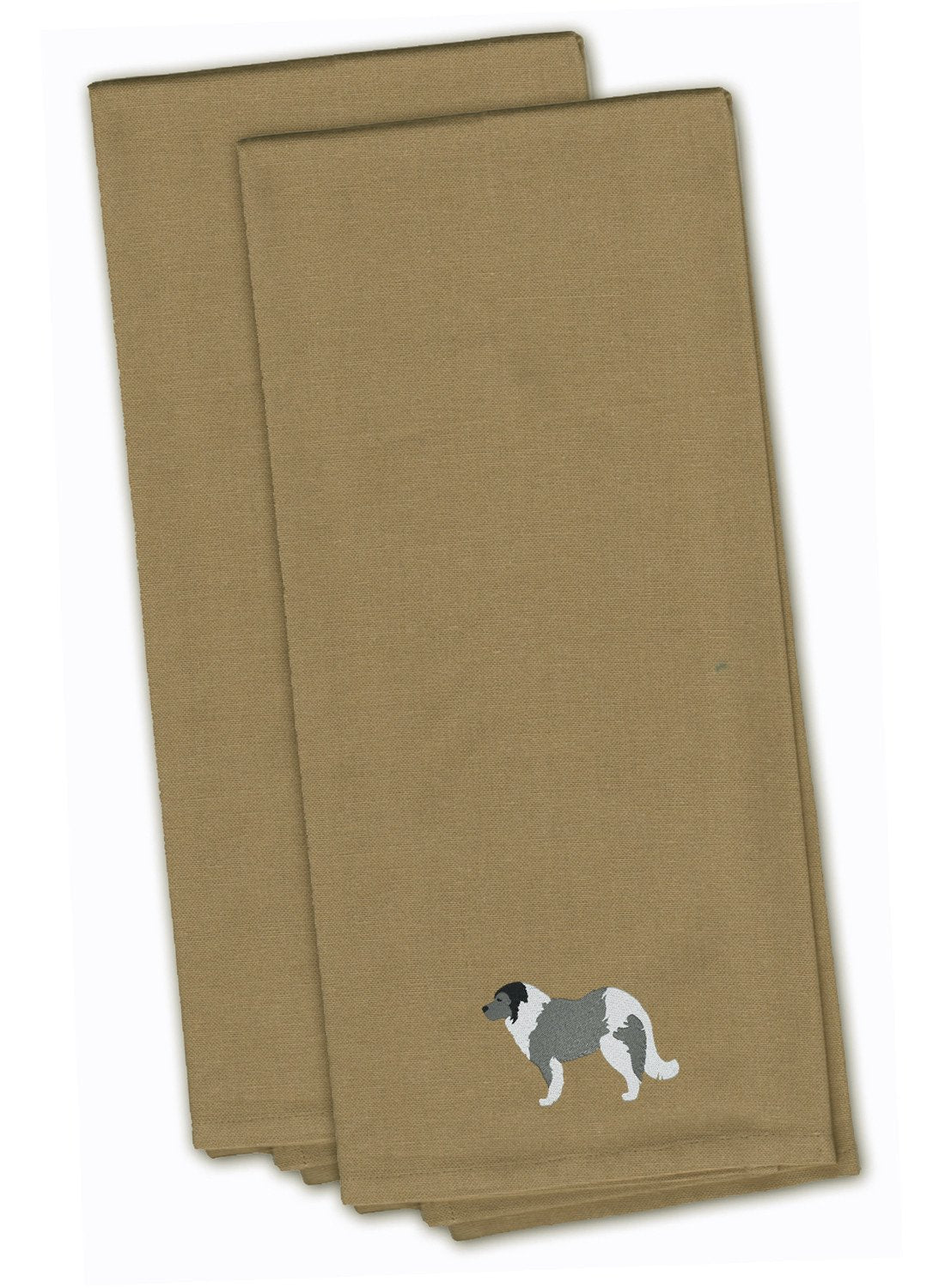 Caucasian Shepherd Dog Tan Embroidered Kitchen Towel Set of 2 BB3425TNTWE by Caroline&#39;s Treasures
