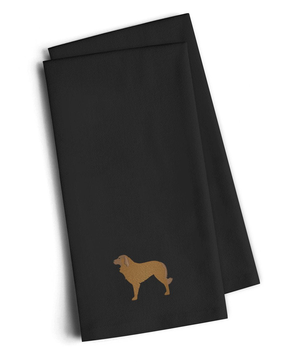 Portuguese Sheepdog Dog Black Embroidered Kitchen Towel Set of 2 BB3431BKTWE by Caroline&#39;s Treasures