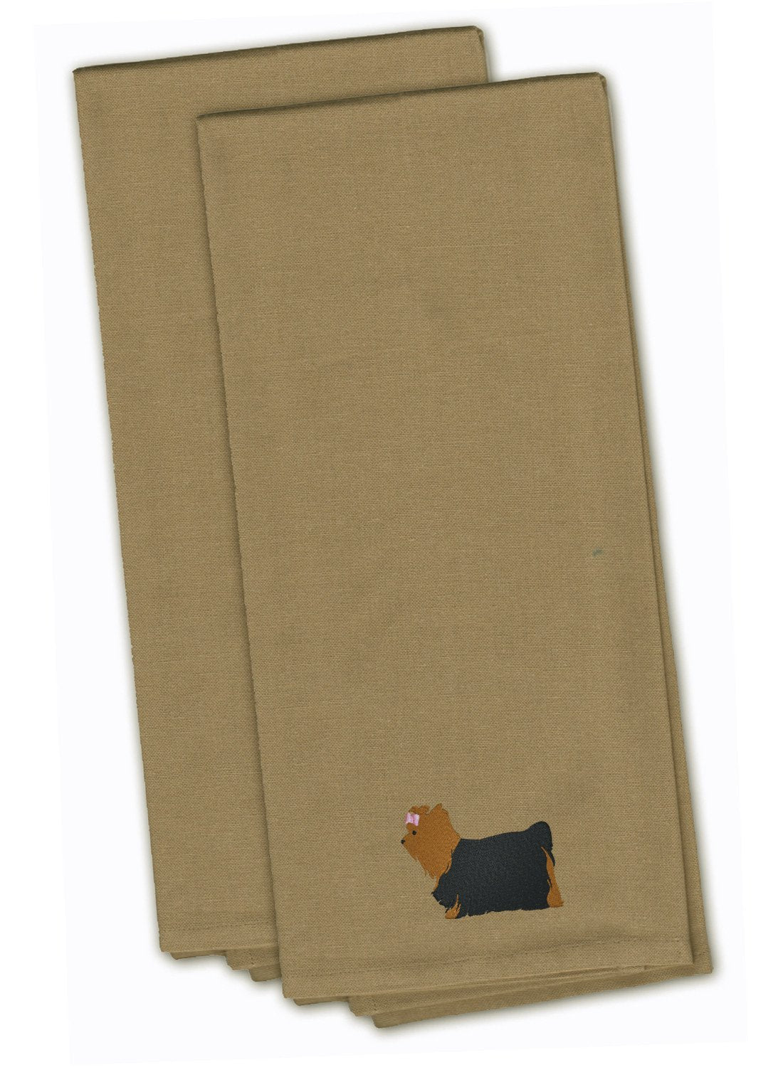 Yorkshire Terrier Yorkie Tan Embroidered Kitchen Towel Set of 2 BB3434TNTWE by Caroline&#39;s Treasures