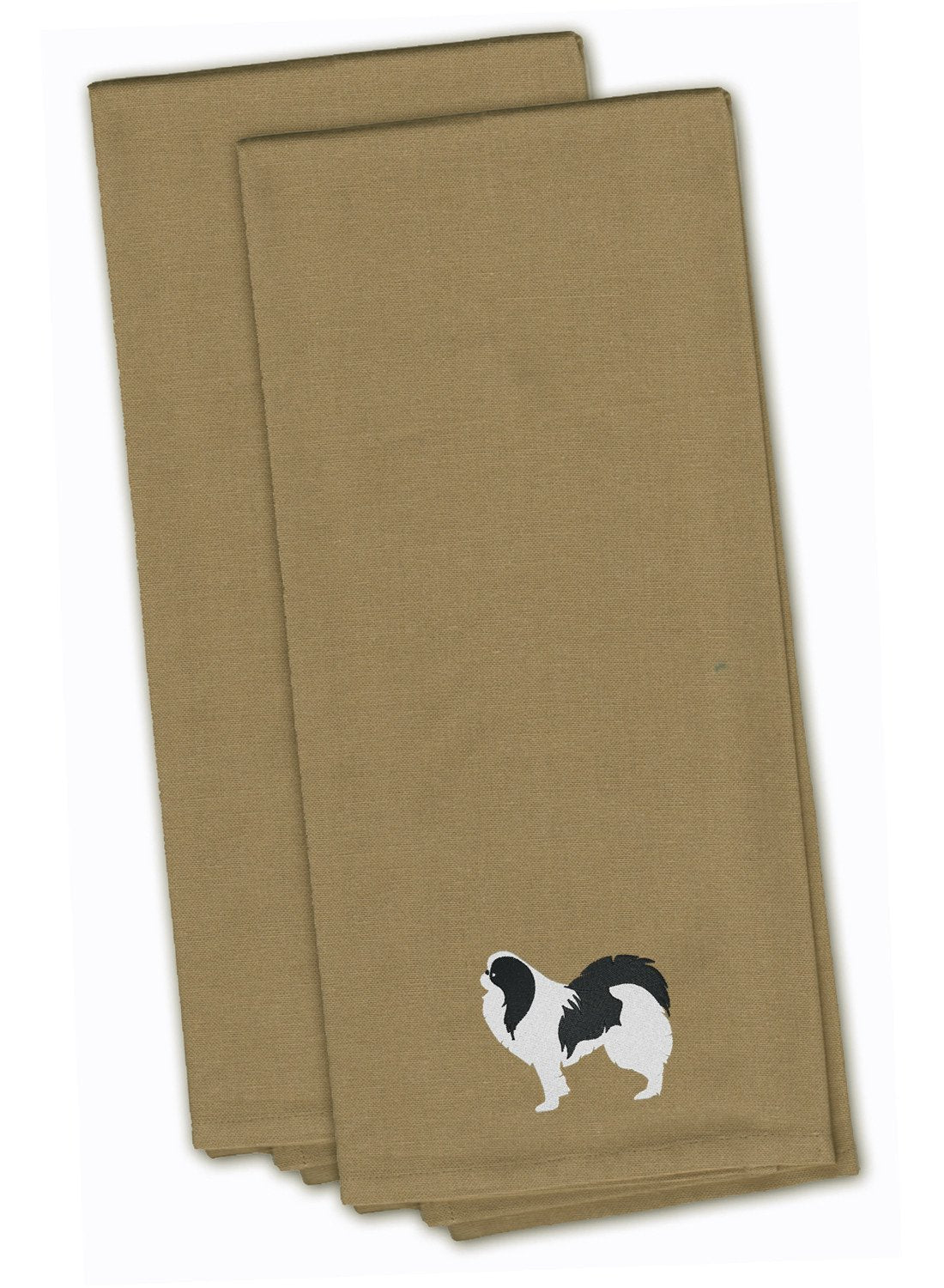 Japanese Chin Tan Embroidered Kitchen Towel Set of 2 BB3437TNTWE by Caroline&#39;s Treasures