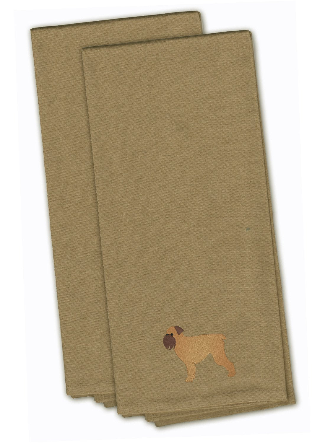 Brussels Griffon Tan Embroidered Kitchen Towel Set of 2 BB3440TNTWE by Caroline&#39;s Treasures