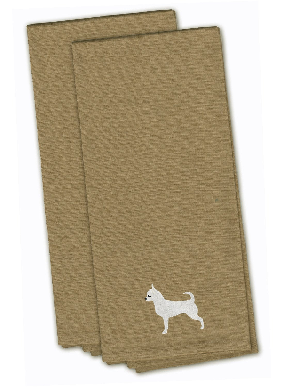 Chihuahua Tan Embroidered Kitchen Towel Set of 2 BB3450TNTWE by Caroline&#39;s Treasures