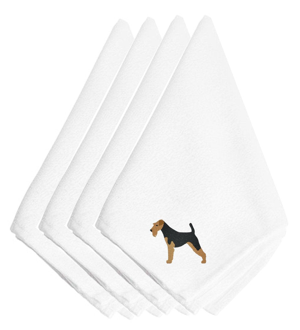 Airedale Terrier Embroidered Napkins Set of 4 BB3457NPKE by Caroline&#39;s Treasures