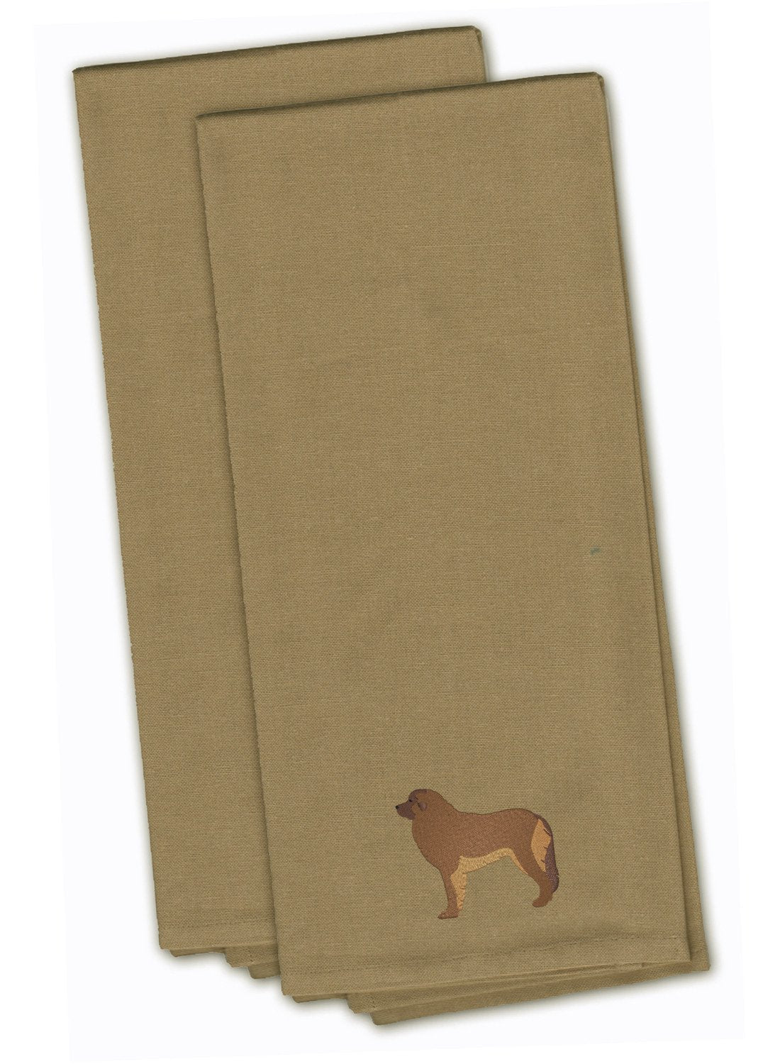 Leonberger Tan Embroidered Kitchen Towel Set of 2 BB3458TNTWE by Caroline&#39;s Treasures