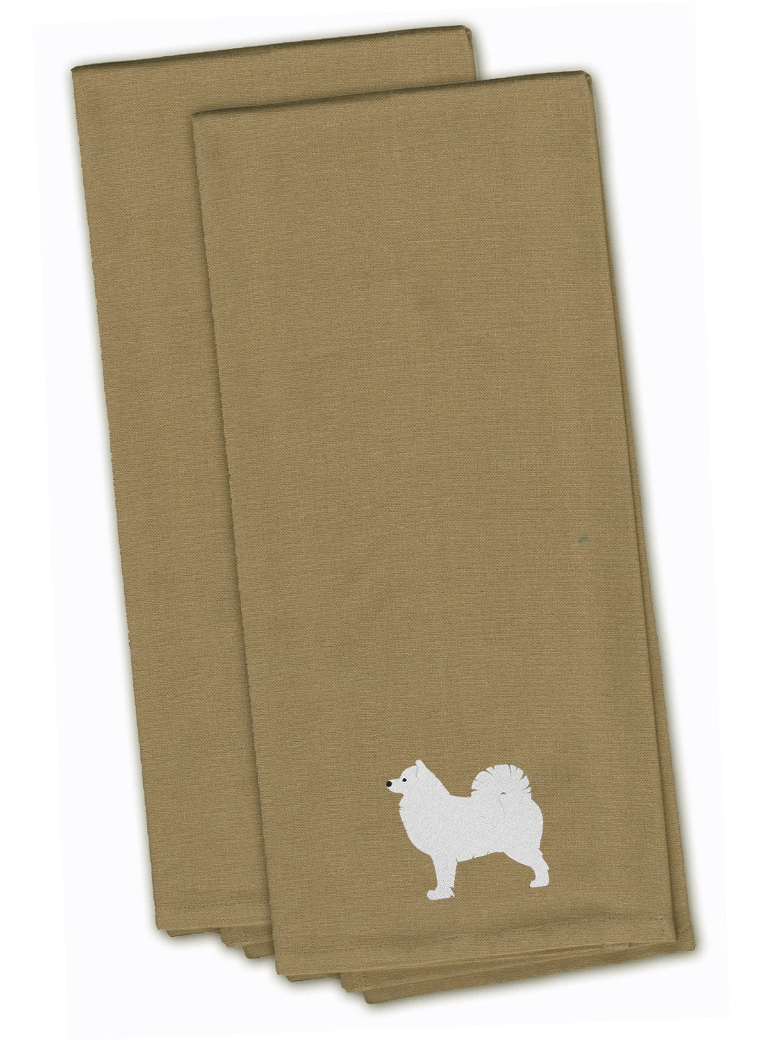 Samoyed Tan Embroidered Kitchen Towel Set of 2 BB3459TNTWE by Caroline's Treasures