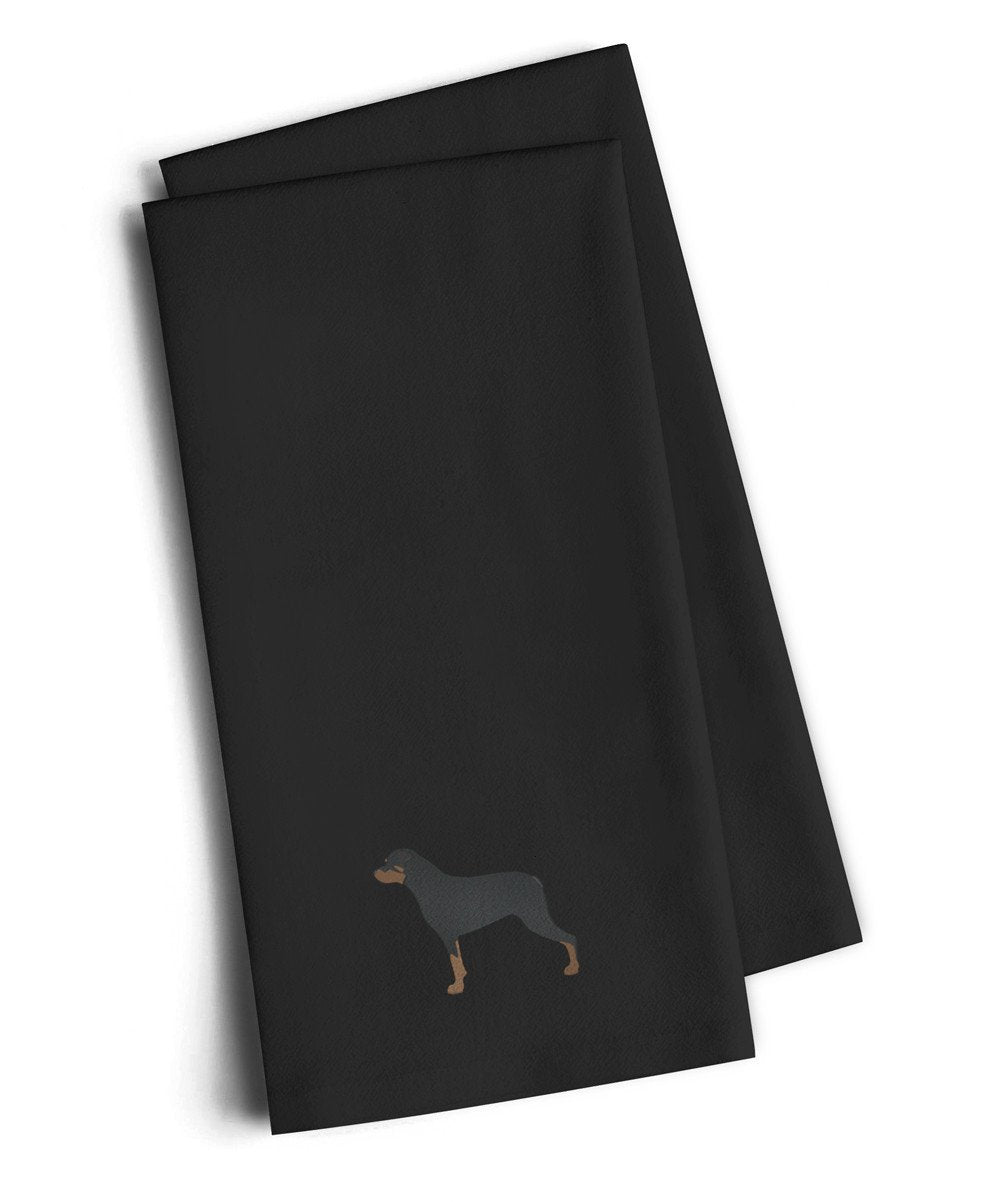 Rottweiler Black Embroidered Kitchen Towel Set of 2 BB3466BKTWE by Caroline's Treasures
