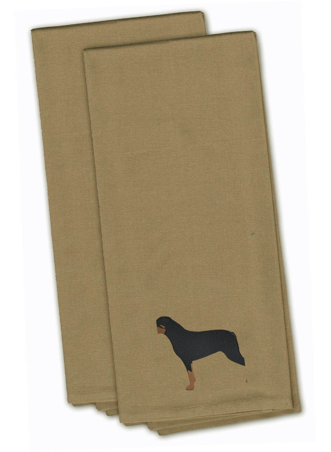 Rottweiler Tan Embroidered Kitchen Towel Set of 2 BB3466TNTWE by Caroline's Treasures