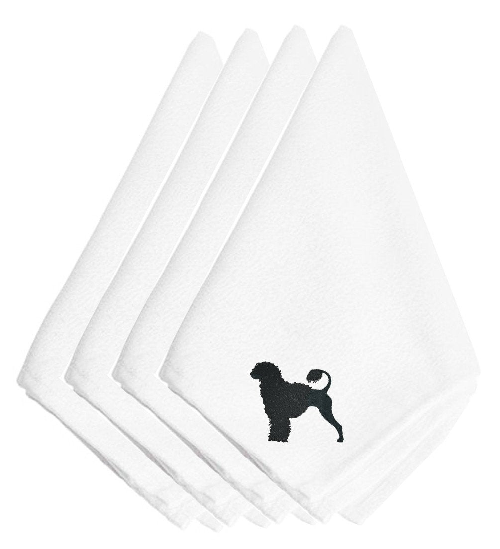 Portuguese Water Dog Embroidered Napkins Set of 4 BB3468NPKE by Caroline&#39;s Treasures