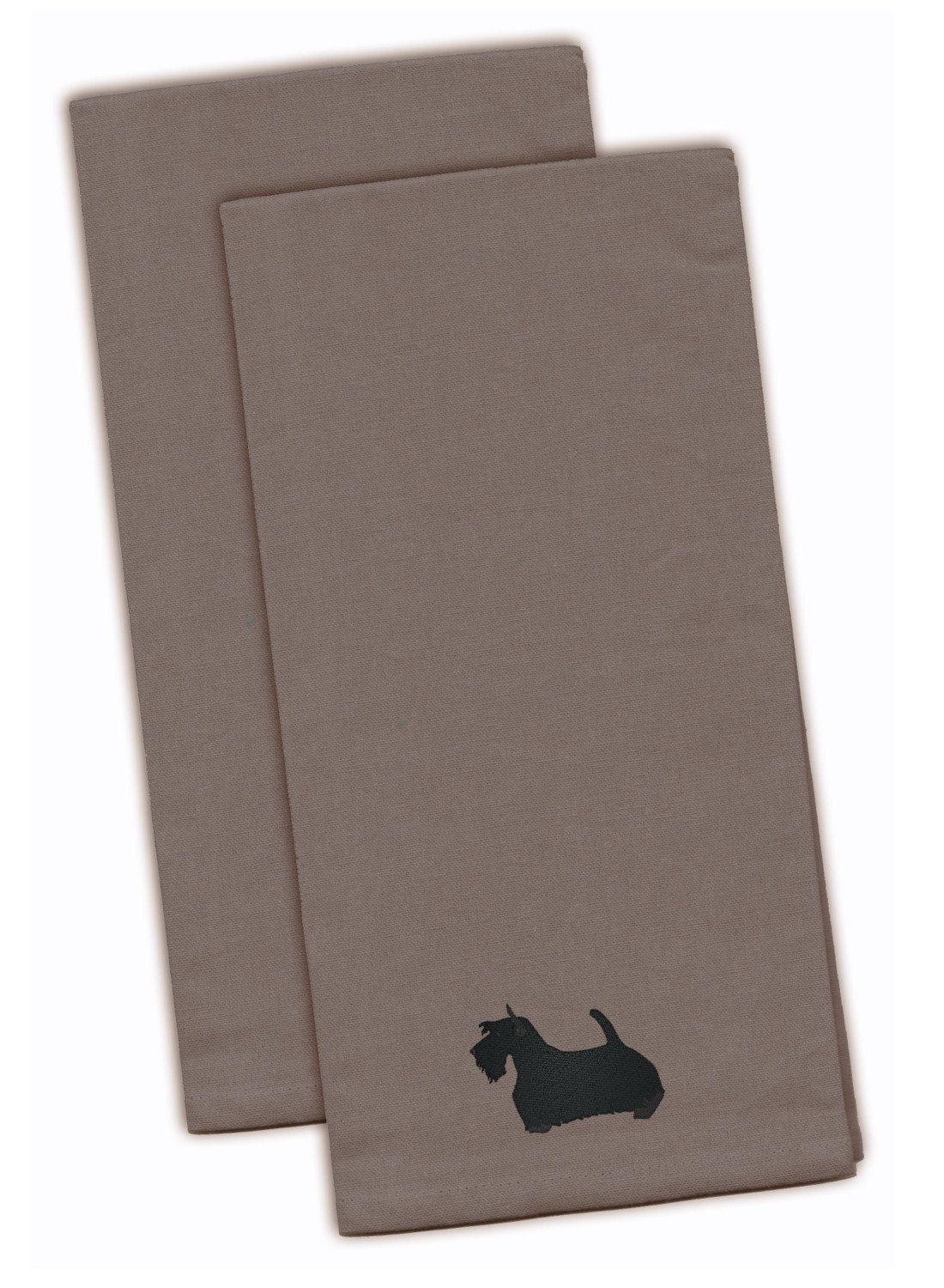 Scottish Terrier Gray Embroidered Kitchen Towel Set of 2 BB3469GYTWE by Caroline&#39;s Treasures