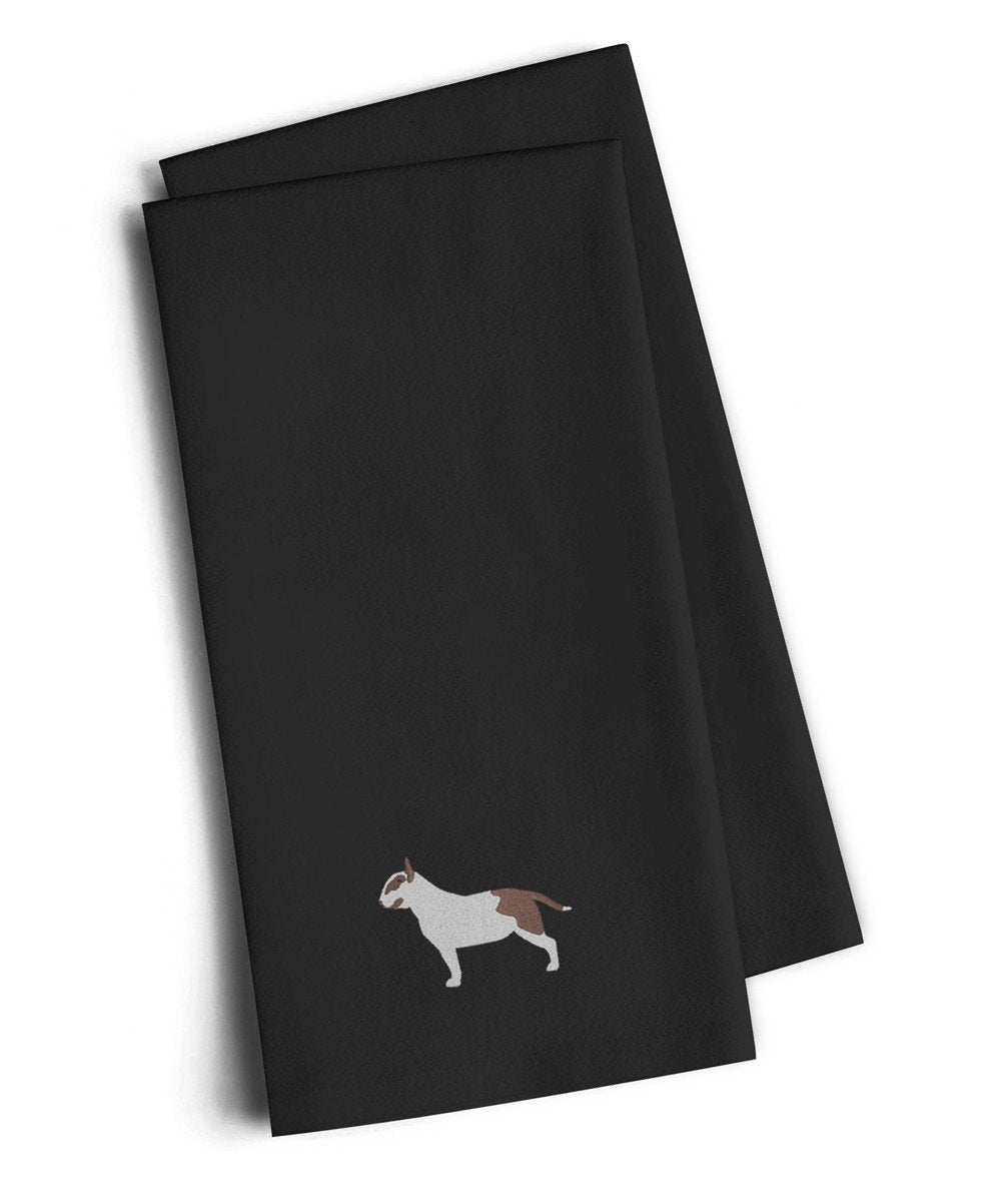 Bull Terrier Black Embroidered Kitchen Towel Set of 2 BB3478BKTWE by Caroline&#39;s Treasures