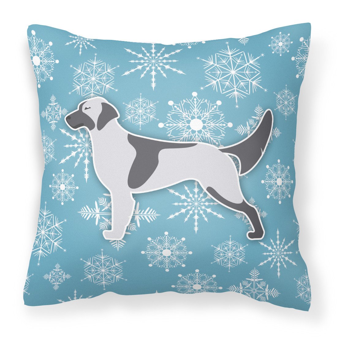 Winter Snowflake English Setter Fabric Decorative Pillow BB3481PW1818 by Caroline&#39;s Treasures