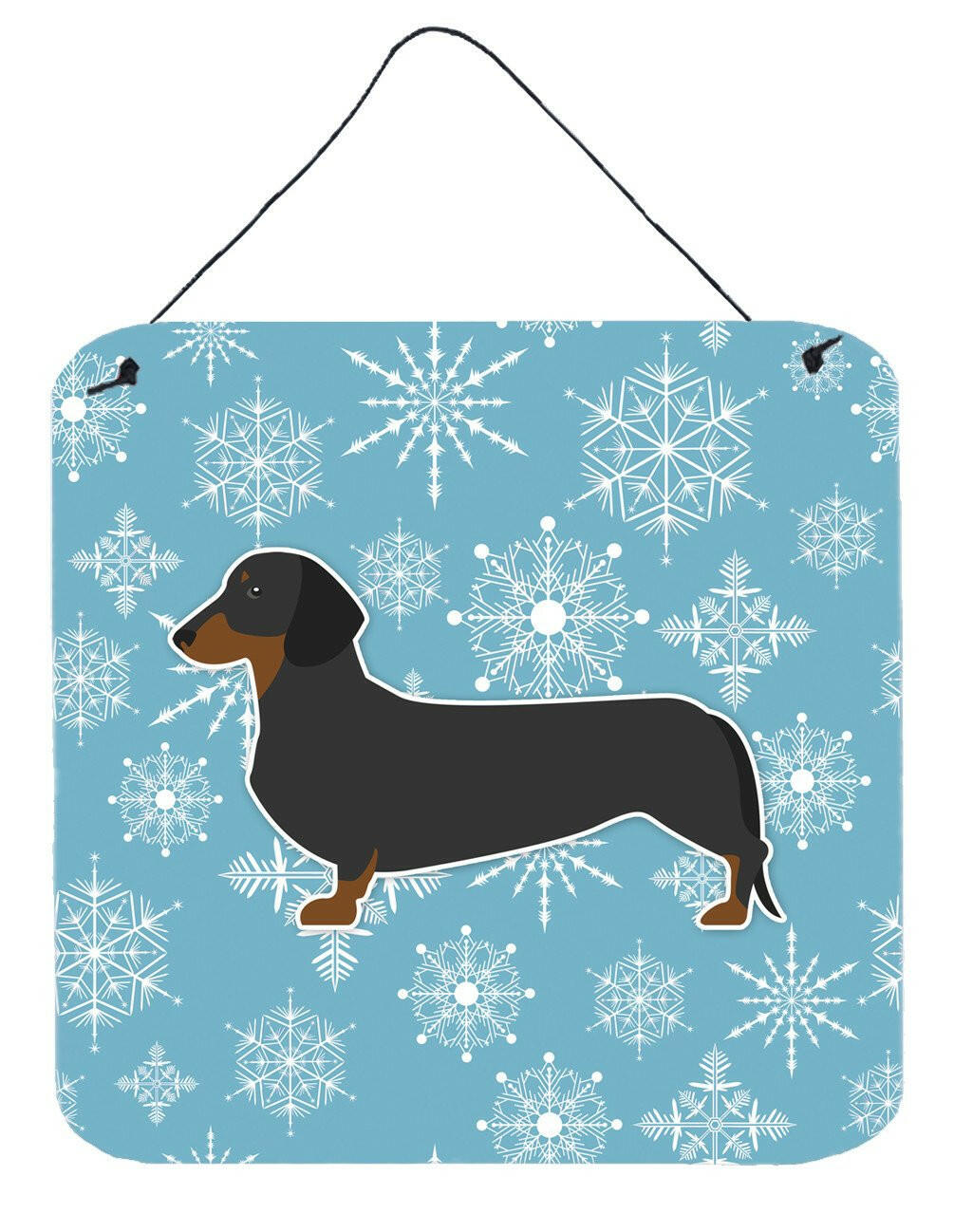Winter Snowflake Dachshund Wall or Door Hanging Prints BB3482DS66 by Caroline&#39;s Treasures