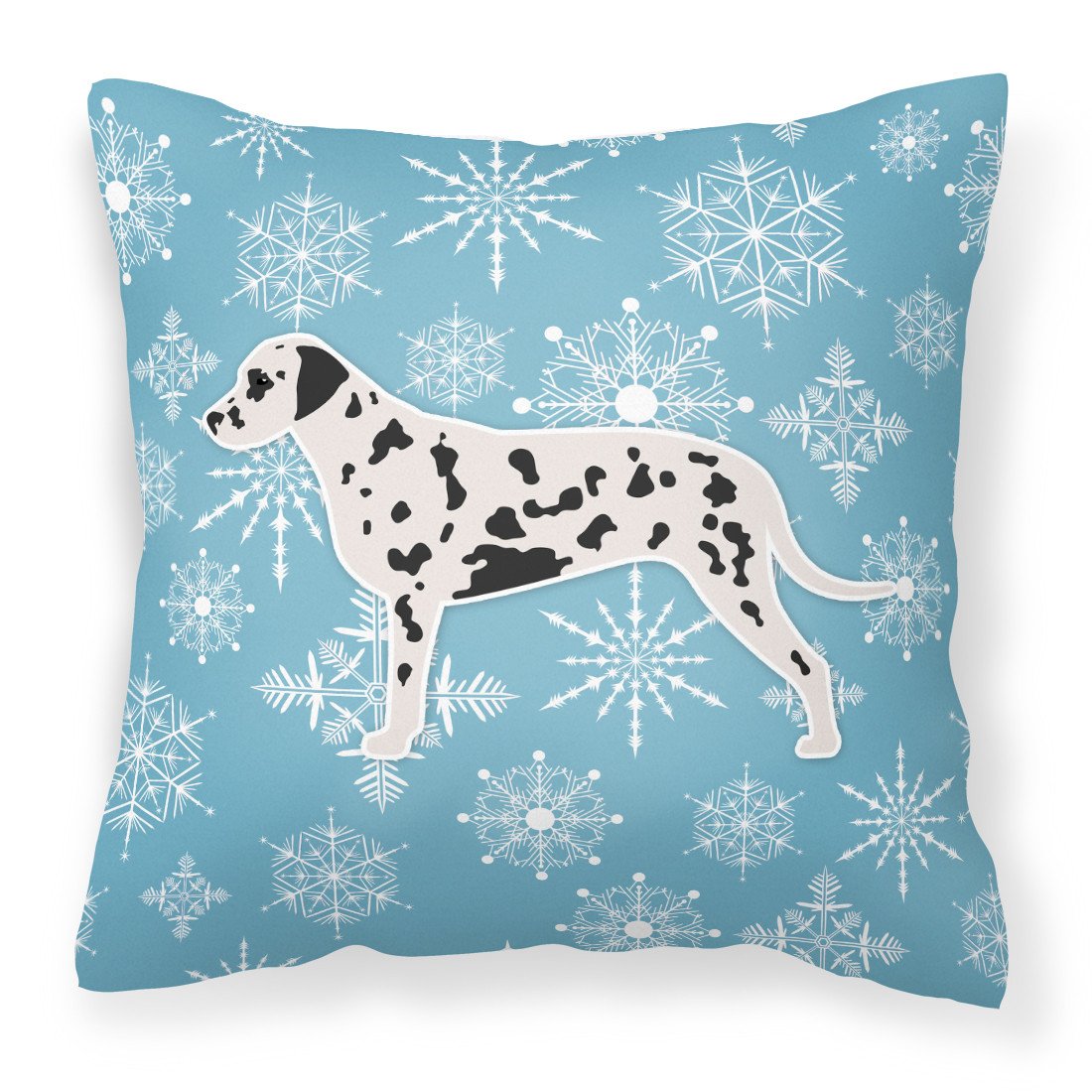 Winter Snowflake Dalmatian Fabric Decorative Pillow BB3483PW1818 by Caroline's Treasures