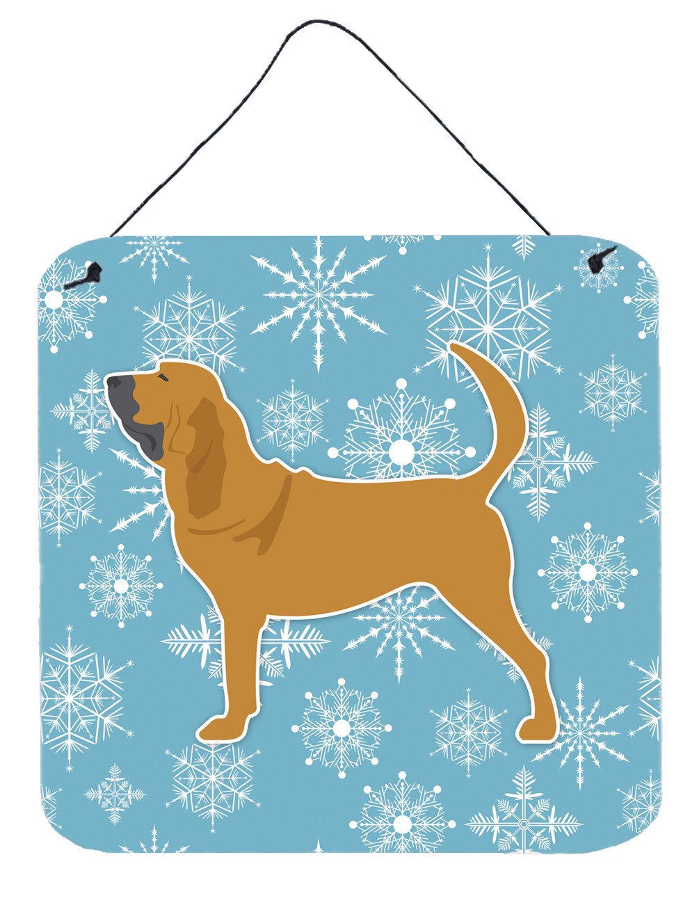 Winter Snowflake Bloodhound Wall or Door Hanging Prints BB3484DS66 by Caroline&#39;s Treasures