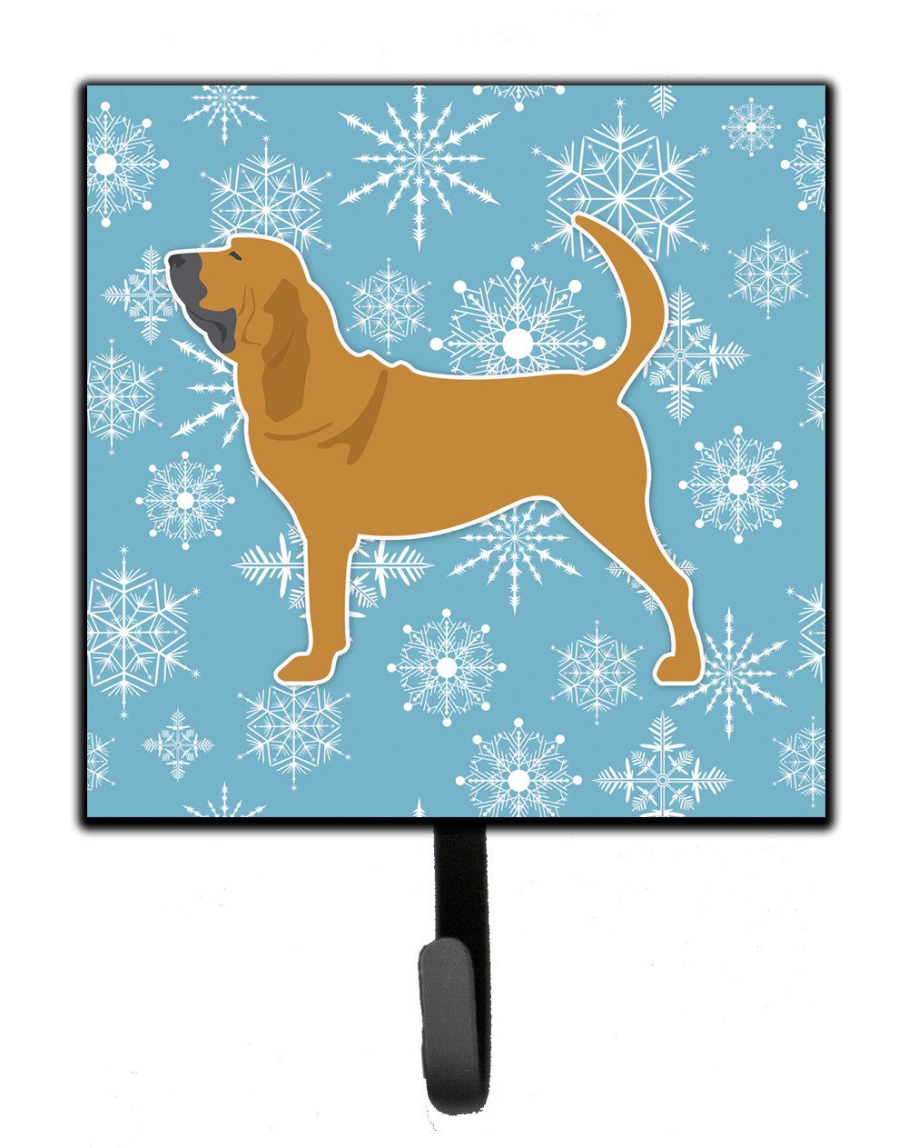 Winter Snowflake Bloodhound Leash or Key Holder BB3484SH4 by Caroline&#39;s Treasures