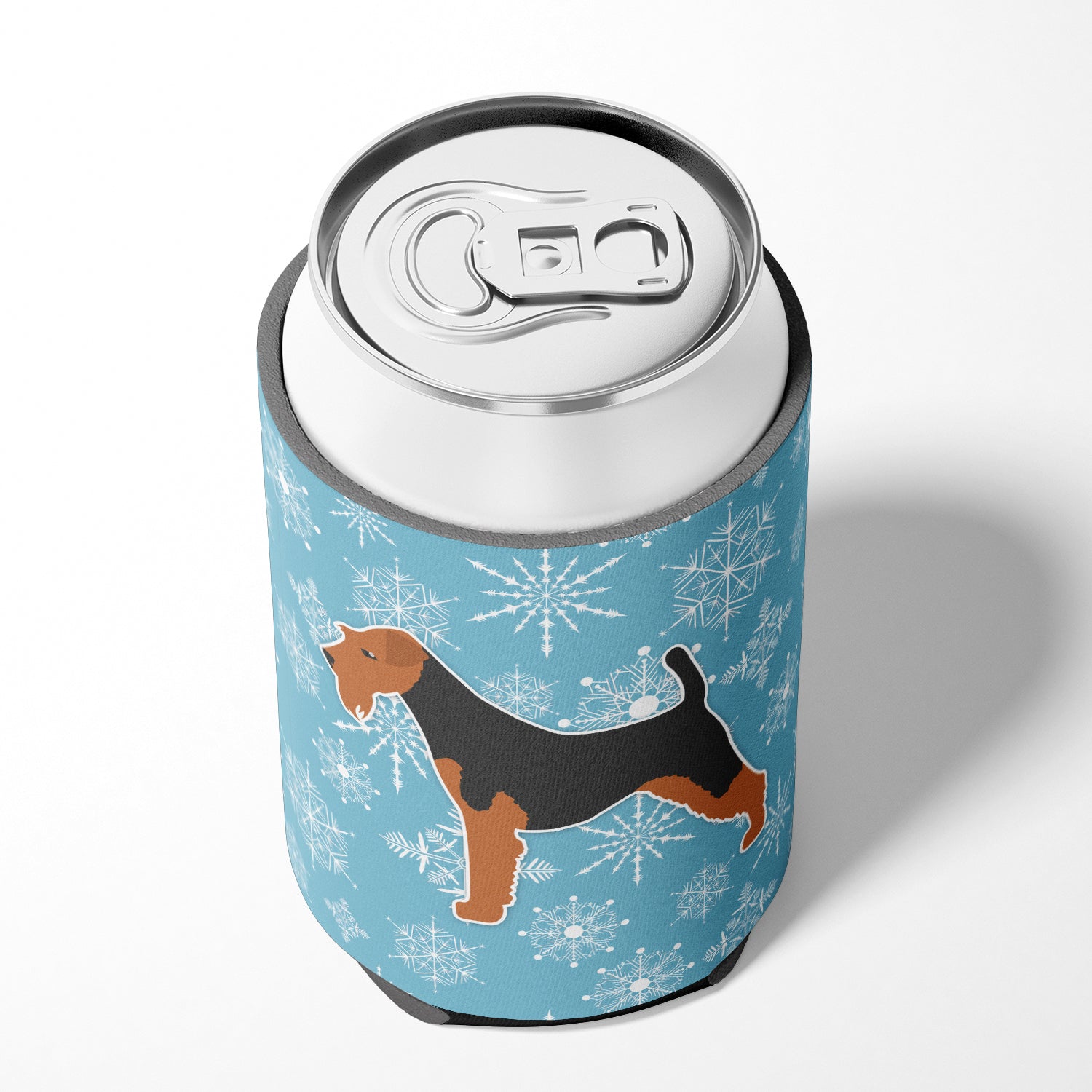 Winter Snowflake Welsh Terrier Can or Bottle Hugger BB3485CC