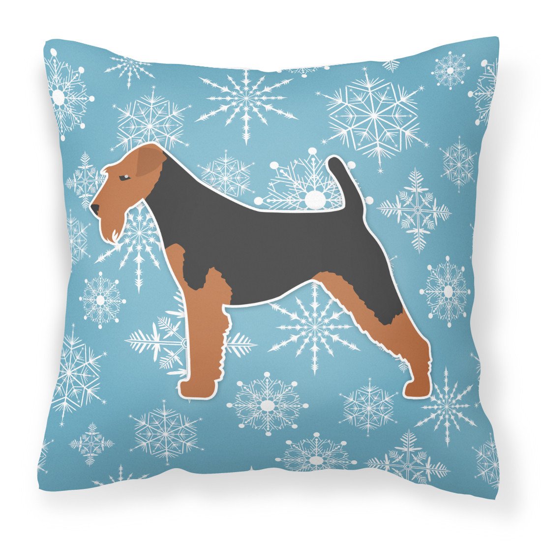 Winter Snowflake Welsh Terrier Fabric Decorative Pillow BB3485PW1818 by Caroline&#39;s Treasures