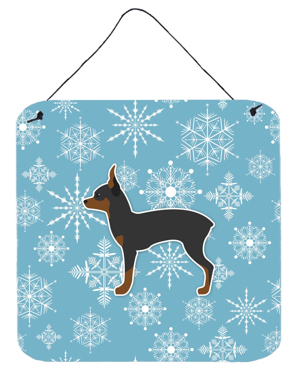 Winter Snowflake Toy Fox Terrier Wall or Door Hanging Prints BB3487DS66 by Caroline's Treasures