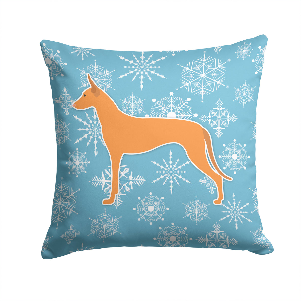 Winter Snowflake Pharaoh Hound Fabric Decorative Pillow BB3488PW1414 - the-store.com