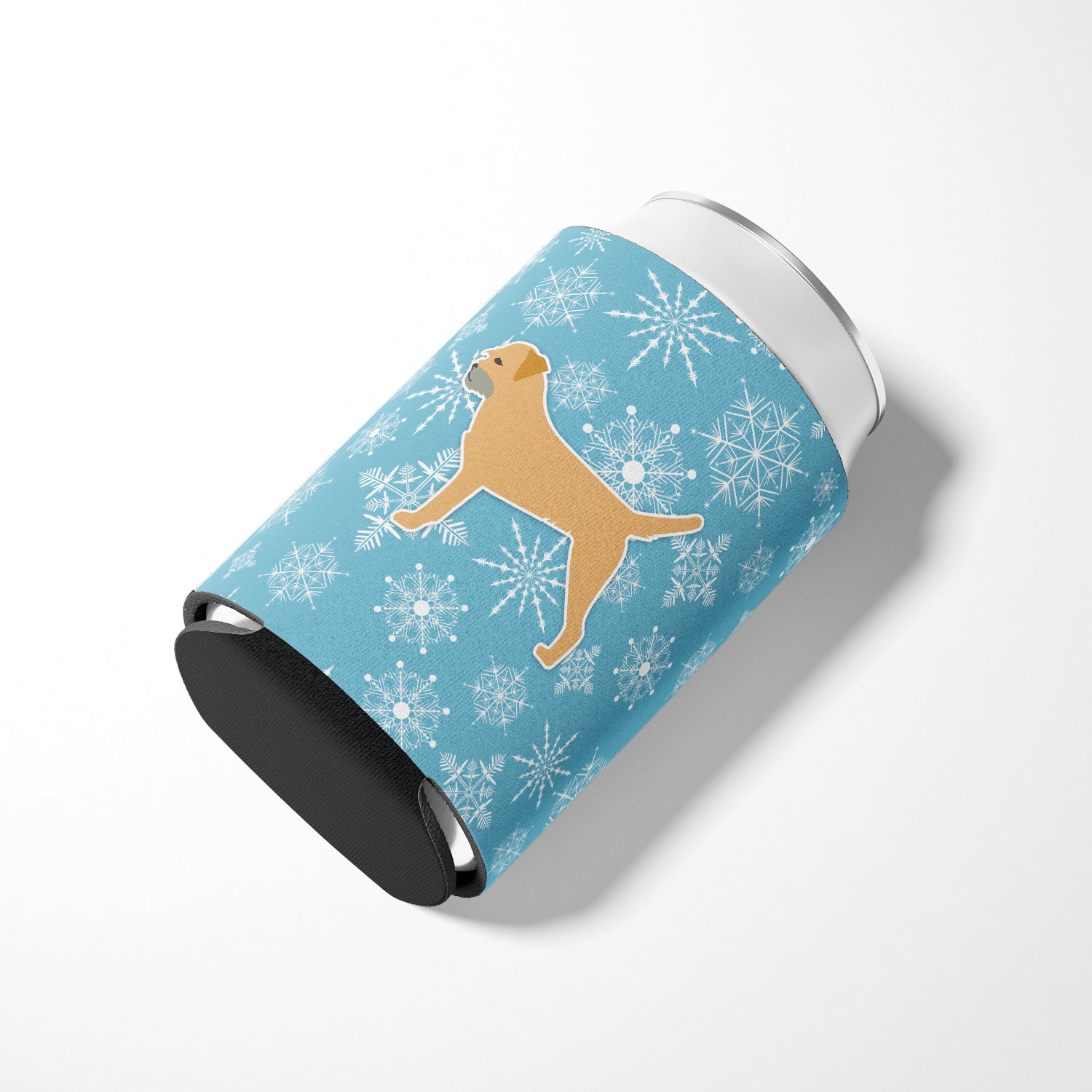 Winter Snowflake Border Terrier Can or Bottle Hugger BB3489CC