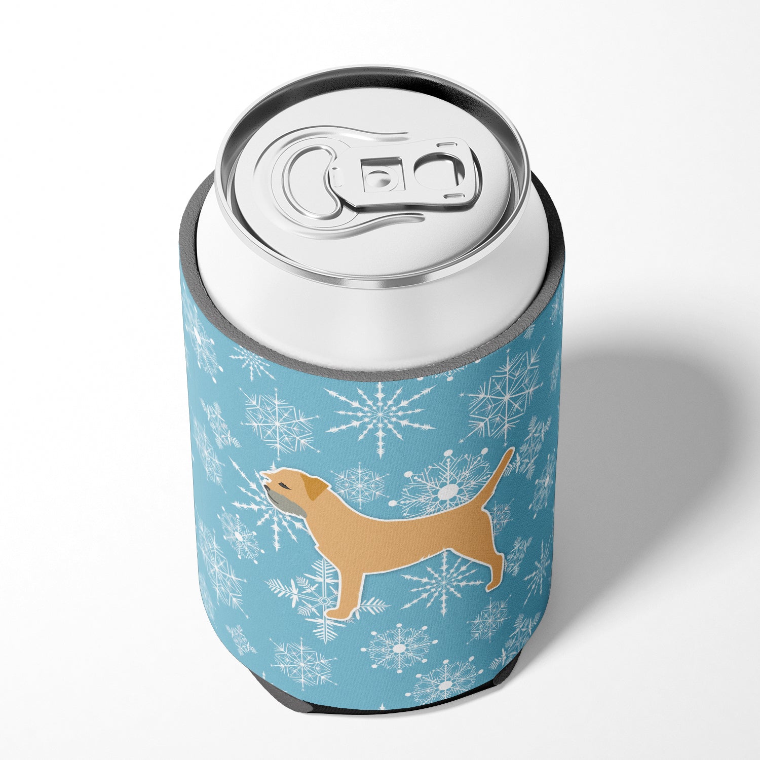 Winter Snowflake Border Terrier Can or Bottle Hugger BB3489CC